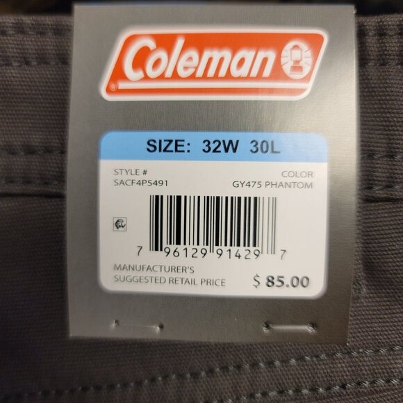 Coleman Fleece Lined Cargo Pants 32W 30L Stretch Tear Resistant Gray Winter Warm - Picture 5 of 7